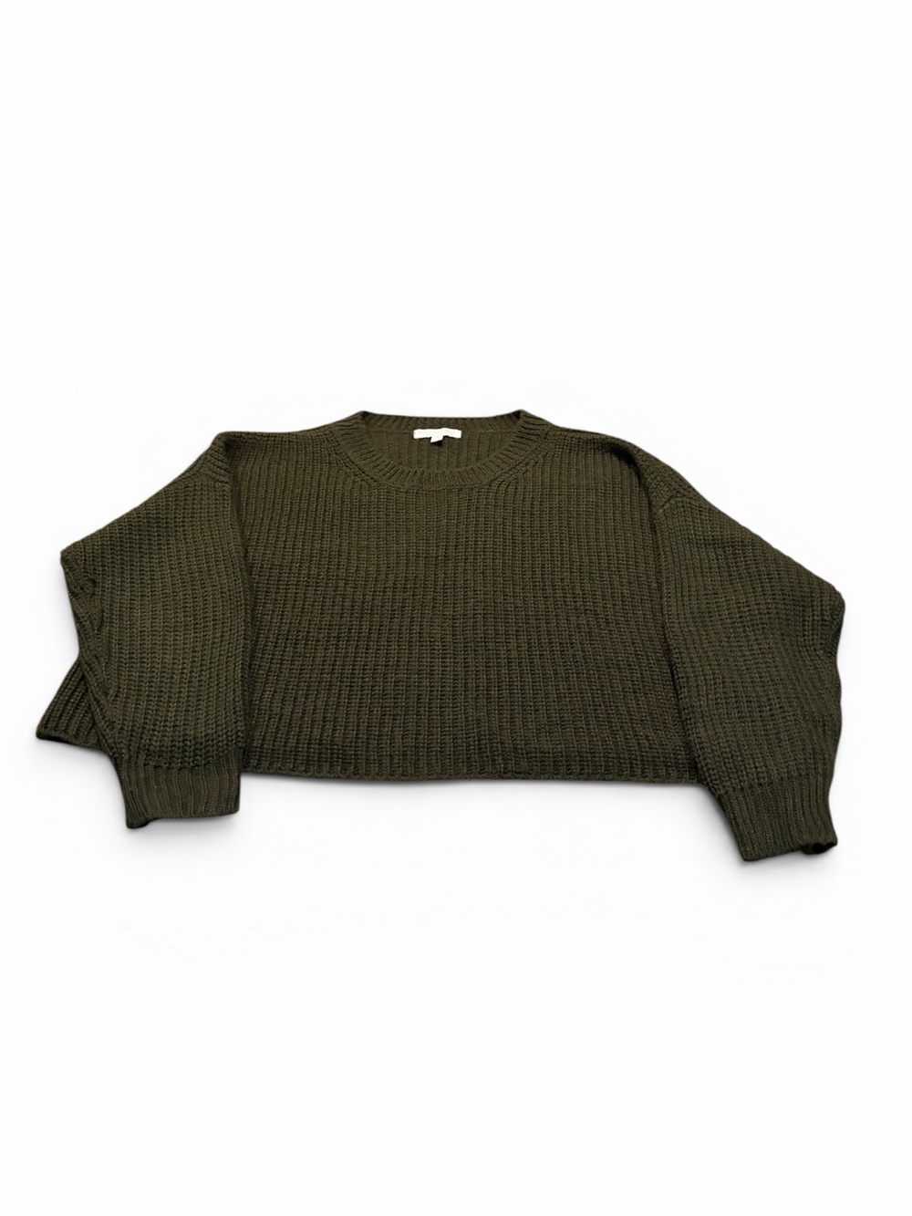 DON’T ASK WHY cropped green sweater